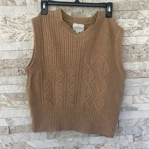 Pink rose knit sweater vest. Size L